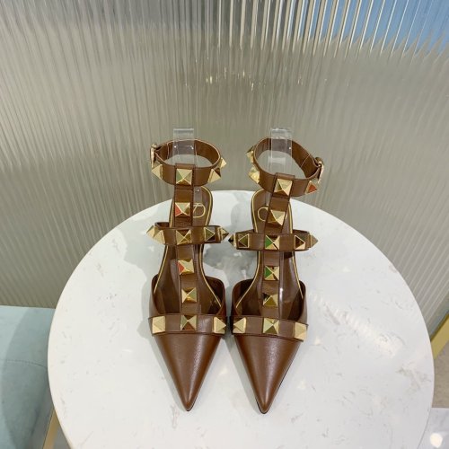 Valentino Women Shoes Mule Flip Flop Sandals ROMAN STUD CALFSKIN PUMP 40 MM with Original Box
