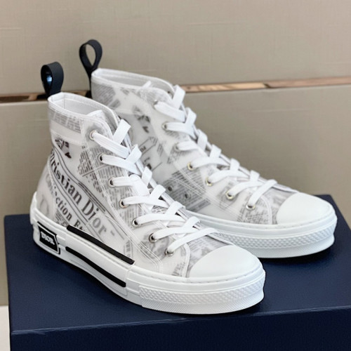 Dior Mens Shoes Sneakers Casual Luxury Brand B23 HIGH-TOP SNEAKER Dior Oblique Canvas with Original Box 3SH118ZMK_H761