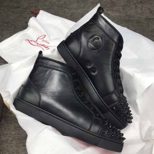 Christian Louboutin Mens Shoes Luxury Brand Red Bottom Design Louis Junior Spikes Flat with Original Box CL sneakers