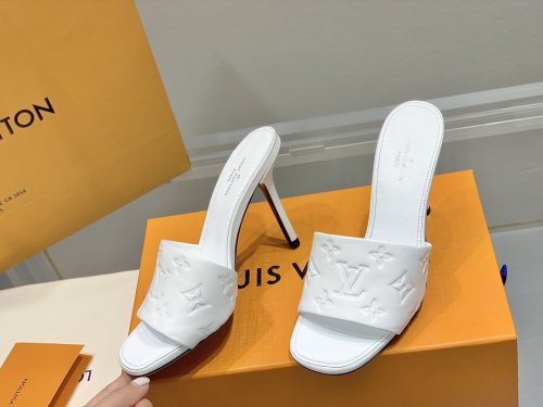 Louis Vuitton Womens Shoes Pumps Sandals Leather Design Luxury Brand Fashion Sandals with Original Box 10cm Heel