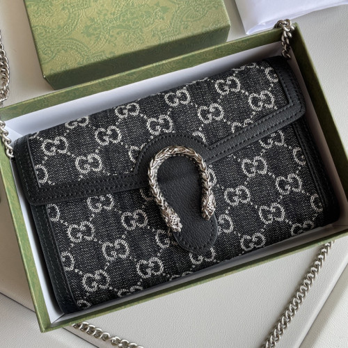 Gucci Womens Bags Crossbody Shoulder Messenger Bags Luxury Brand Dionysus GG Supreme chain wallet ‎401231 KHNSN 8642 with Original Box
