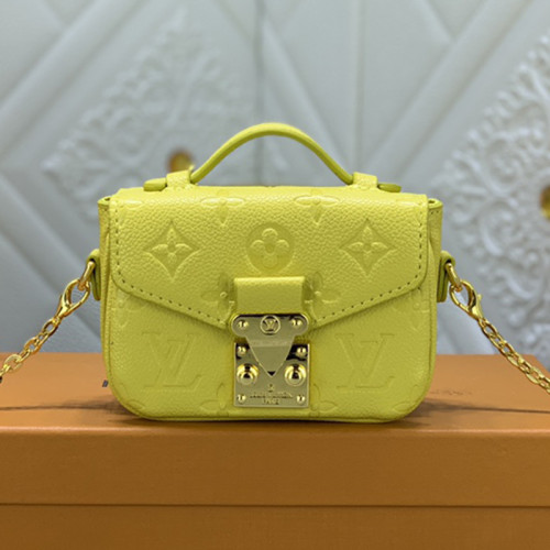 Louis Vuitton Womens Bags Shoulder Messenger Bag Luxury Brand MICRO MÉTIS leather M81407 with Original Box Yellow Monogram Empreinte embossed supple grained cowhide leather