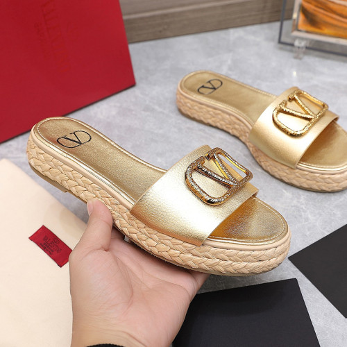 Valentino Womens Shoes Flat Mule Sandals Luxury Brand Design with Original Box