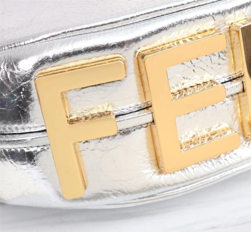 Fendi Womens Bags Shoulder Handbags Luxury Brand Fendigraphy Small Silver leather bag 8BR798A5DYF1HEJ