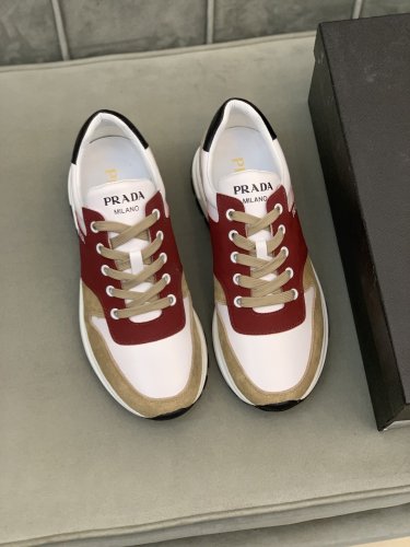 Prada Mens Shoes Sneakers Casual Shoes for Men Luxury Brand Breathable Fashion Sneakers with Original Box