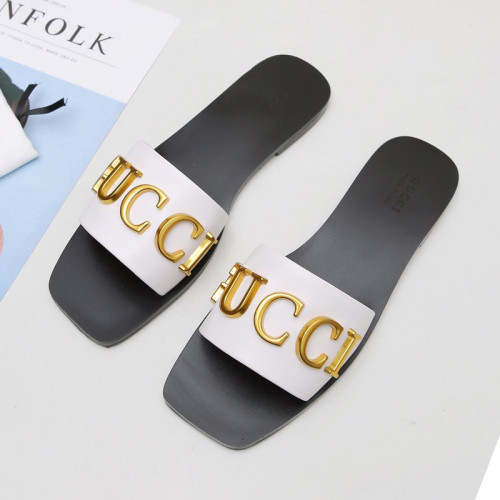 Gucci Womens Shoes Sandals Casual Design Luxury Brand Classic Leather thong sandal with Double G ‎497444 A3N00 1000 with Original Box