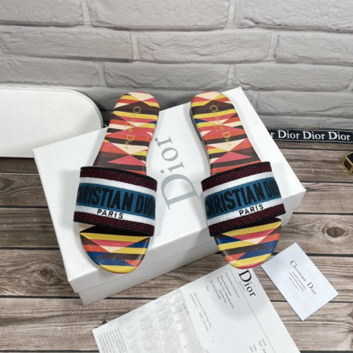 Dior Women Shoes Mule DWAY SLIDE Luxury Brand Womens Sandals Slippers with Original Box
