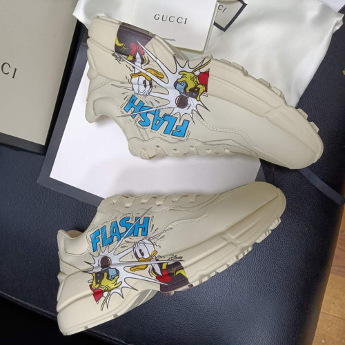 Gucci Mens Shoes Sneakers Luxury Brand Men's Disney x Gucci Donald Duck Rhyton sneaker 646509 DRW00 9522