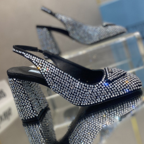 Prada Womens Shoes Slingback Pumps Luxury Brand Casual Shoes for Women with Original Box