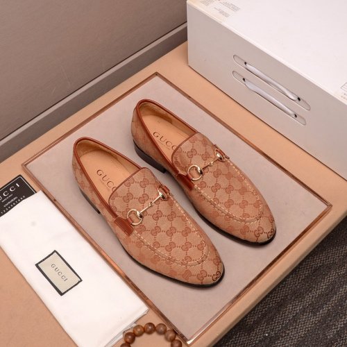 Gucci Mens Shoes Leather Design Luxury Brand Business Dress Shoes for Men with Original Box