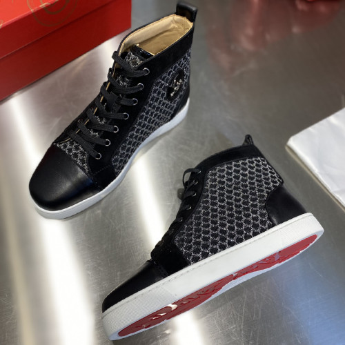 Christian Louboutin Mens Shoes Luxury Brand Red Bottom Design Louis Junior Spikes Flat with Original Box CL sneakers