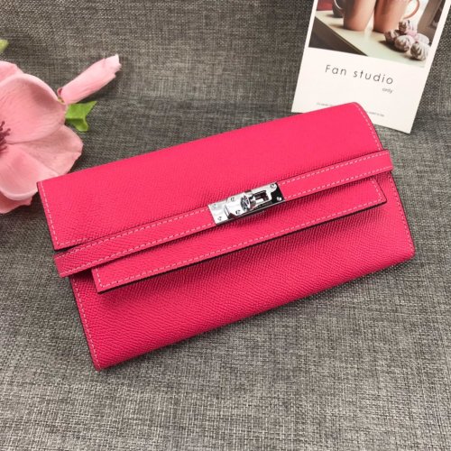 Hermes Womens Mens Wallets Purse Kelly Bag Clutch Leather Design Coin Bag with Original Box