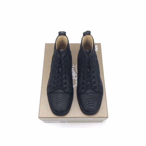 Christian Louboutin Mens Shoes Luxury Brand Red Bottom Design Louis Junior Spikes Flat with Original Box CL sneakers