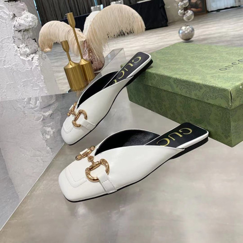 Gucci Womens Shoes Slippers Luxury Brand Flat Mule with Horsebit with Original Box