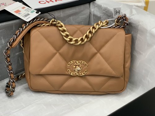 Chanel Womens Bags Shoulder Messenger Bags Chanel 19 Flap Bag Luxury Brand with Original Box