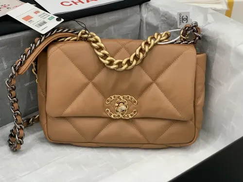 Chanel Womens Bags Shoulder Messenger Bags Chanel 19 Flap Bag Luxury Brand with Original Box