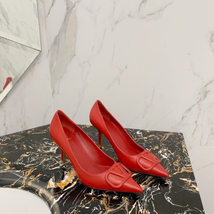 Valentino Women Shoes Mule Flip Flop Sandals VLOGO SIGNATURE CALFSKIN PUMP 80MM Luxury Brand with Original Box