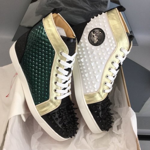 Christian Louboutin Mens Shoes Luxury Brand Red Bottom Design Louis Junior Spikes Flat with Original Box CL sneakers