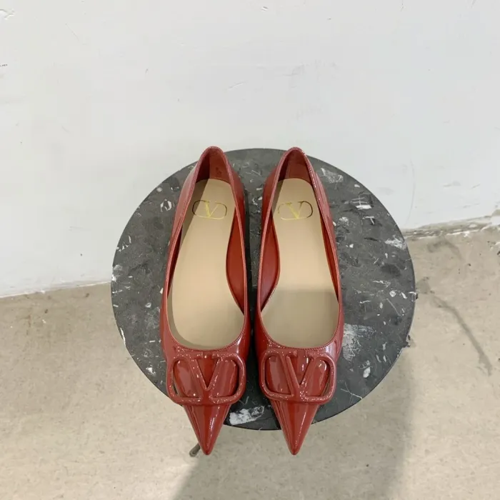 Valentino Women Shoes Mule Flip Flop Sandals VLOGO SIGNATURE CALFSKIN PUMP Flat Luxury Brand with Original Box