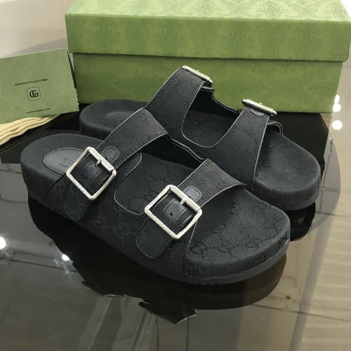 Gucci Mens Shoes Flat Sandals Slippers Luxury Brand Men's slide sandal with straps with Original Box 698705 2HK60 4061
