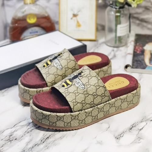 Gucci Mens Shoes Sandals Slides Slippers Luxury Brand Thick Sole Design with Original Box