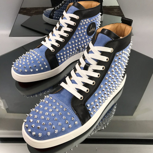 Christian Louboutin Mens Shoes Luxury Brand Red Bottom Design Louis Junior Spikes Flat with Original Box CL sneakers