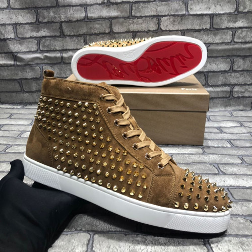 Christian Louboutin Mens Shoes Luxury Brand Red Bottom Design Louis Junior Spikes Flat with Original Box CL sneakers