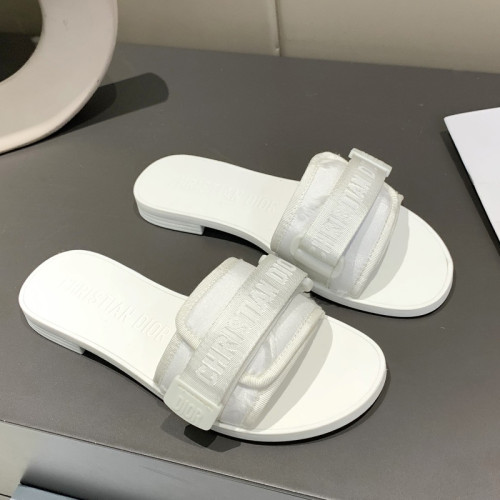 Dior Womens Shoes Sandals Slippers Slide Luxury Brand DIO(R)EVOLUTION SLIDE Shiny Technical Fabric with Dior Oblique Print with Original Box