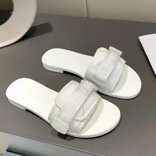 Dior Womens Shoes Sandals Slippers Slide Luxury Brand DIO(R)EVOLUTION SLIDE Shiny Technical Fabric with Dior Oblique Print with Original Box