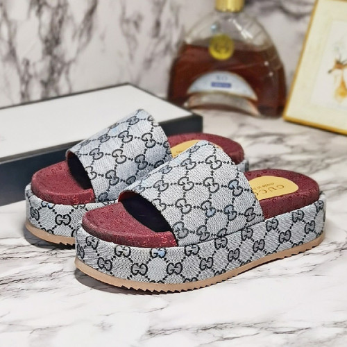 Gucci Mens Shoes Sandals Slides Slippers Luxury Brand Thick Sole Design with Original Box