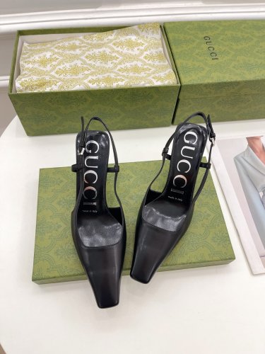 Gucci Womens Shoes Slingback Pumps 7.5cm Heel Luxury Brand Wedding Fashion Shoes for Women with Original Box