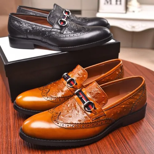 Gucci Mens Shoes Leather Design Luxury Brand Business Dress Shoes for Men with Original Box