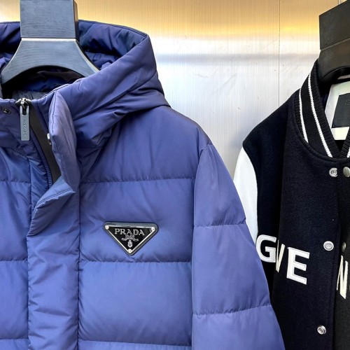 Prada Mens Womens Winter Windprood Down Jackets Keep Warm 90% White Duck Down