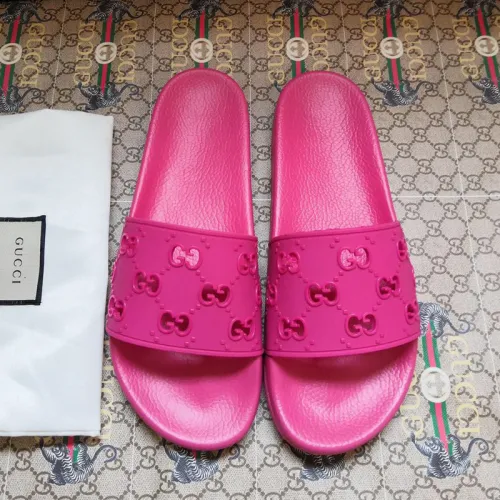 Gucci Women Shoes Flat Sandals Slippers Luxury Brand Women's rubber GG slide sandal with Original Box ‎573922 JDR00 5846