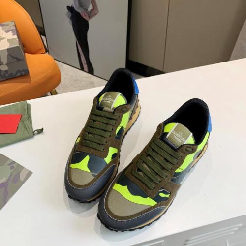 Valentino Men Shoes Fashion Design Luxury Brand ROCKSTUD CALFSKIN SNEAKER with Original Box