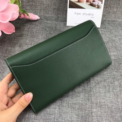 Hermes Womens Mens Wallets Purse Card Holder Leather Long Design Coin Bag with Original Box
