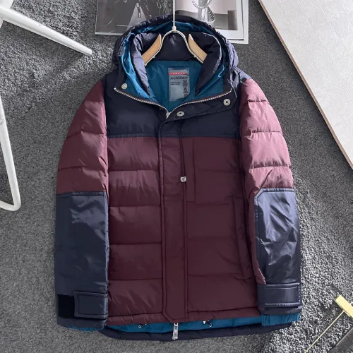 Prada Mens Womens Winter Windprood Down Jackets Keep Warm 90% White Duck Down