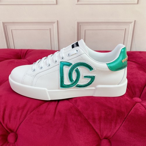 Dolce&Gabbana Womens Mens Shoes Fashion Sneakers Luxury Brand Calfskin Nappa Portofino Sneakers With Lettering
