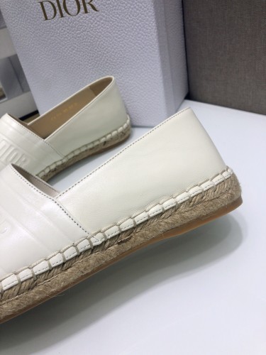 Dior Womens Shoes DIOR GRANVILLE ESPADRILLE White Embossed Lambskin with Original Box KDB692LBO_S03W