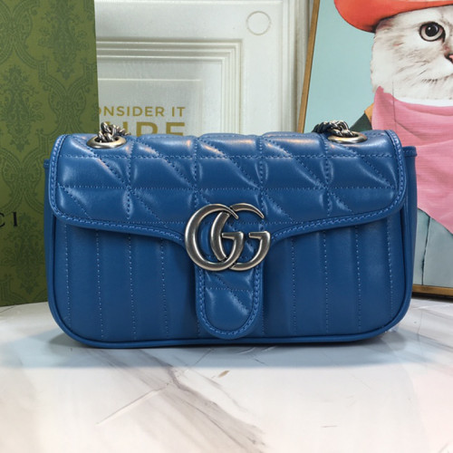 Gucci Womens Bags Shoulder Messenger Bag Luxury Brand Gucci GG Marmont matelassé mini bag with Original Box 446744 UM8AF 4340