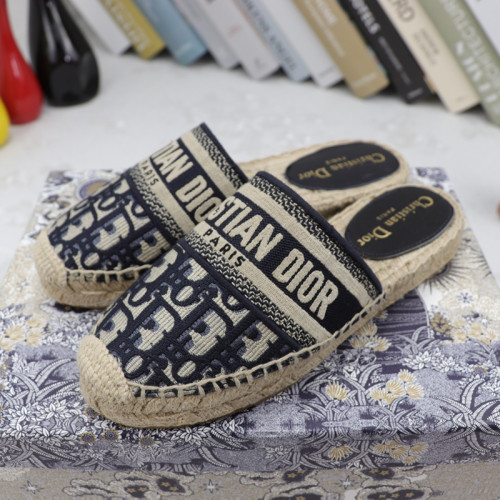 Dior Women Shoes Luxury Brand Design Dior Granville Mule Dior Oblique Embroidered Cotton with Original Box