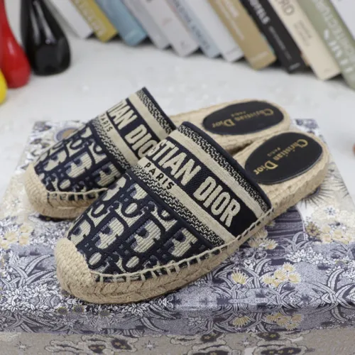 Dior Women Shoes Luxury Brand Design Dior Granville Mule Dior Oblique Embroidered Cotton with Original Box