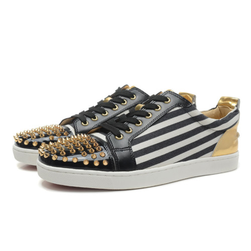 Christian Louboutin Mens Shoes Luxury Brand Red Bottom Design Louis Junior Spikes Flat with Original Box CL sneakers