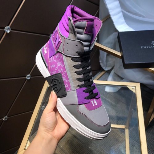 Philipp Plein Men Shoes High Top Sneaker Fashion Design Luxury Brand
