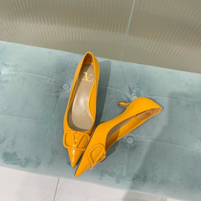 Valentino Women Shoes Mule Flip Flop Sandals VLOGO SIGNATURE CALFSKIN PUMP 45MM / 1.8 IN. Luxury Brand with Original Box