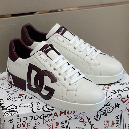 Dolce&Gabbana Men Shoes Sneakers Luxury Portofino Sneakers In Nappa Leather And Rubber Toe-Cap