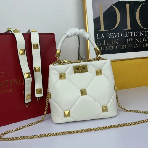 Valentino Womens Bags Crossbody Bags Handbags Luxury Brand SMALL ROMAN STUD THE HANDLE BAG IN NAPPA VW0B0I97BSF098 with Original Box