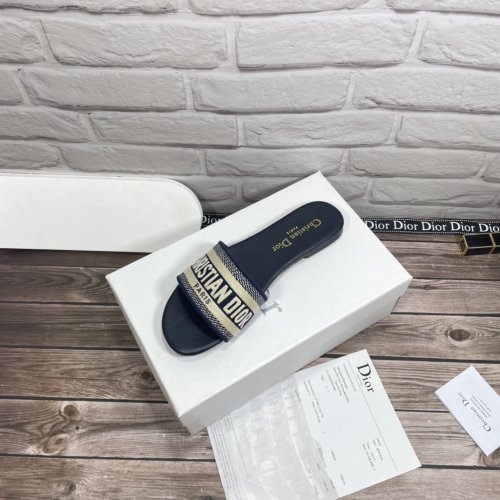 Dior Women Shoes Mule DWAY SLIDE Luxury Brand Womens Sandals Slippers with Original Box