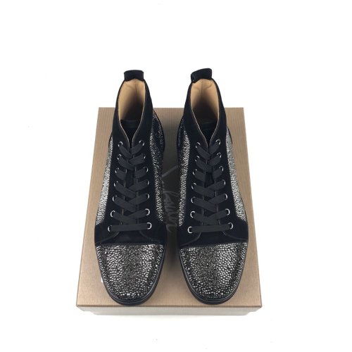 Christian Louboutin Mens Shoes Luxury Brand Red Bottom Design Louis Junior Spikes Flat with Original Box CL sneakers