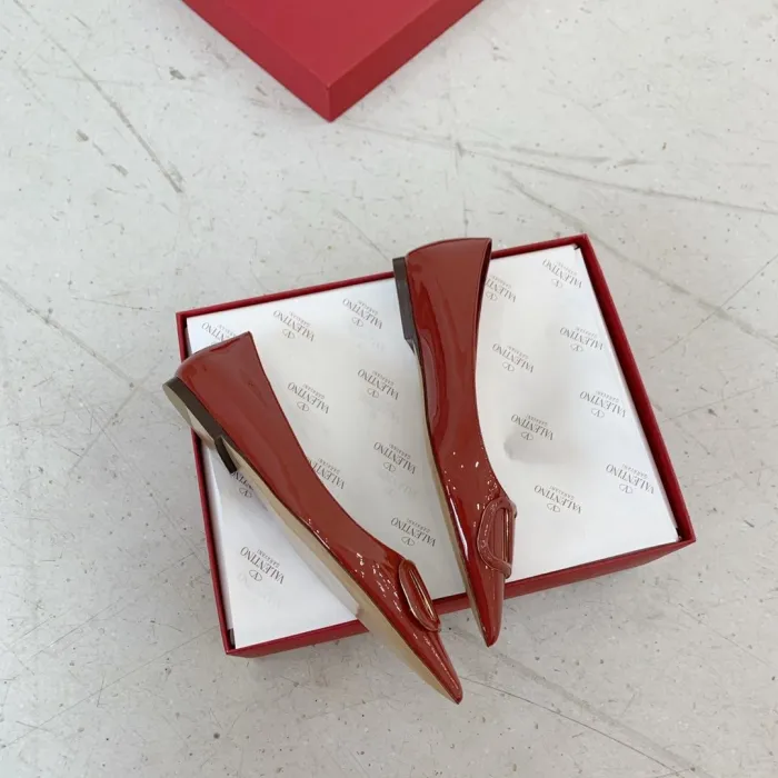 Valentino Women Shoes Mule Flip Flop Sandals VLOGO SIGNATURE CALFSKIN PUMP Flat Luxury Brand with Original Box
